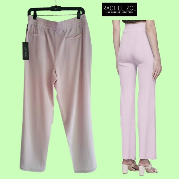 Rachel Zoe NEW Elastic Waist Pocket Ankle Detail Crepe Pant 8 - Picture 8 of 11